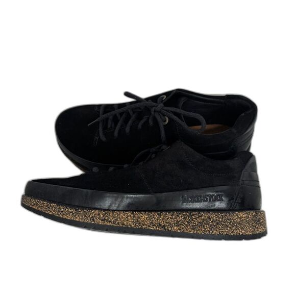 Birkenstock Honnef Low Black Leather Suede Cork Shoes Sneakers - Picture 7 of 10